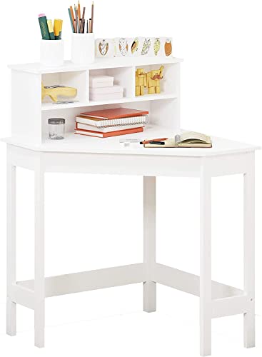 HYGRAD® White Study Table and 1 Chairs for Kids Unisex Xmas, Wooden Study Desk with Chair for Children, Writing Desk with Storage and Hutch Shelves for Home School with Tidy Shelf Organiser HYGRAD BUILT TO SURVIVE