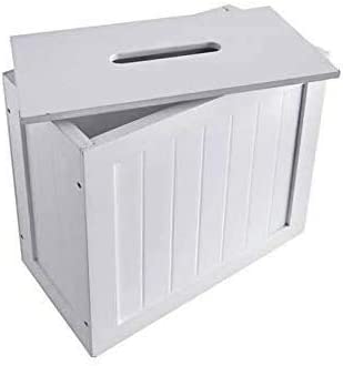 HYGRAD BUILT TO SURVIVE White Bamboo Wood Slimline Bathroom Toilet Tissue Rolls Spray Storage Unit Cabinet Shaker HYGRAD BUILT TO SURVIVE