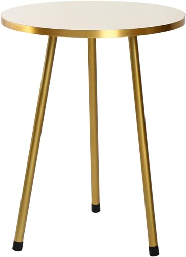 HYGRAD BUILT TO SURVIVE Set Of 3 Modern Chic Round Wood/Metal Nesting End Stacking Coffee Bedside Tables In 3 Colours (Beige) HYGRAD BUILT TO SURVIVE