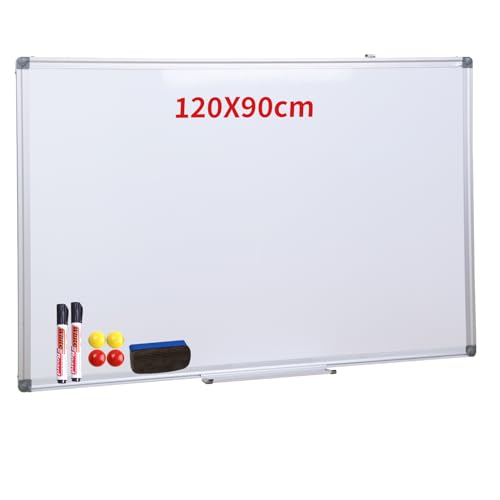 White Magnetic Wall Mounted Aluminium Board Dry Erase for Office Home School in 2 Sizes (120 x 90cm) HYGRAD BUILT TO SURVIVE