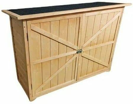 Wooden 128 cm Wide Large Outdoor Garden Storage Toll Shed Cabinet Cupboard Lockable Double Doors HYGRAD BUILT TO SURVIVE