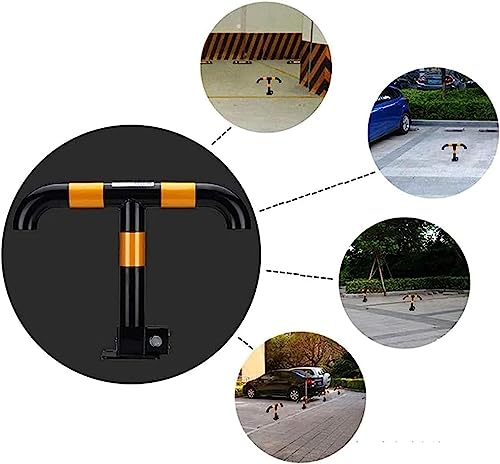 2 x Steel Removable Folding CAR Security Parking Driveway Vehicle Post Bollards Includes Locks and Bolts – Anti Theft Security Post Bollard Parking Barrier (T Shape) HYGRAD BUILT TO SURVIVE