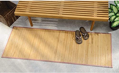 HYGRAD BUILT TO SURVIVE Bamboo Wood Floor Mat Rug Carpet For Home Bathroom Livingroom Indoors Outdoors In Different Sizes (24 (L) x 72 (W) inches) HYGRAD BUILT TO SURVIVE