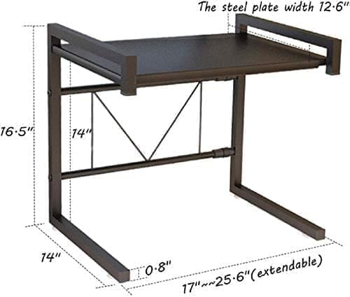 2 Tier Over Microwave Oven Shelf Storage Solution Organiser Stand Utensil Holder Counter Shelf and Organizer with 3 Hooks Carbon Steel 55lbs Weight Capacity Matte Black HYGRAD BUILT TO SURVIVE