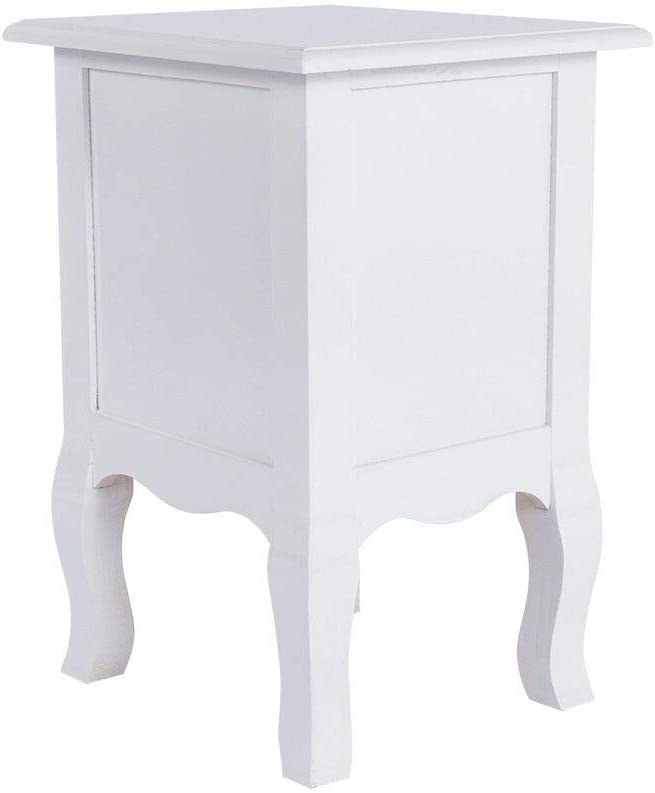 HYGRAD BUILT TO SURVIVE 2 x Chic White Wooden Free Standing Bedroom Bedside Table Unit Cabinet Nightstand with 2 Drawers HYGRAD BUILT TO SURVIVE