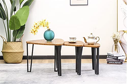 Set of Triangle Table Wood/Metal Coffee Living Room End Tea Nesting Tables Angled Legs HYGRAD BUILT TO SURVIVE