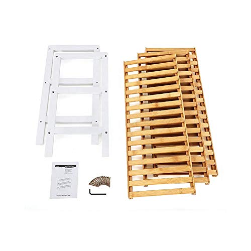 4 Tier Natural Bamboo Wood Shoe Rack Storage Shelf Stand Organiser Hallway Furniture, 16 Pair of Shoes,Ideal of Corridor, Living Room,Bathroom, Bedroom or Hallway (Natural & White) HYGRAD BUILT TO SURVIVE