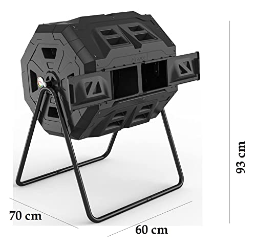 160L Dual Heavy Duty Outdoor Compost Tumbler Bin Composter Organic Homemade Fertilizer HYGRAD BUILT TO SURVIVE