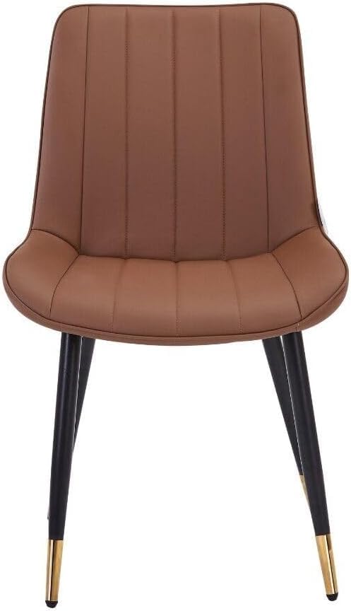 HYGRAD BUILT TO SURVIVE 2 x Faux PU Leather Accent Padded Cushioned Dining Office Living Room Chairs With Chrome Legs In 4 Colours (Brown) HYGRAD BUILT TO SURVIVE