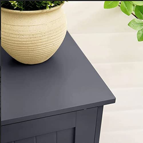 HYGRAD BUILT TO SURVIVE Bathroom Floor Cabinet Cupboard Free Standing Wooden Cabinet Storage Unit with 4 Drawers & 1 Door, Adjustable Shelf, Grey HYGRAD BUILT TO SURVIVE