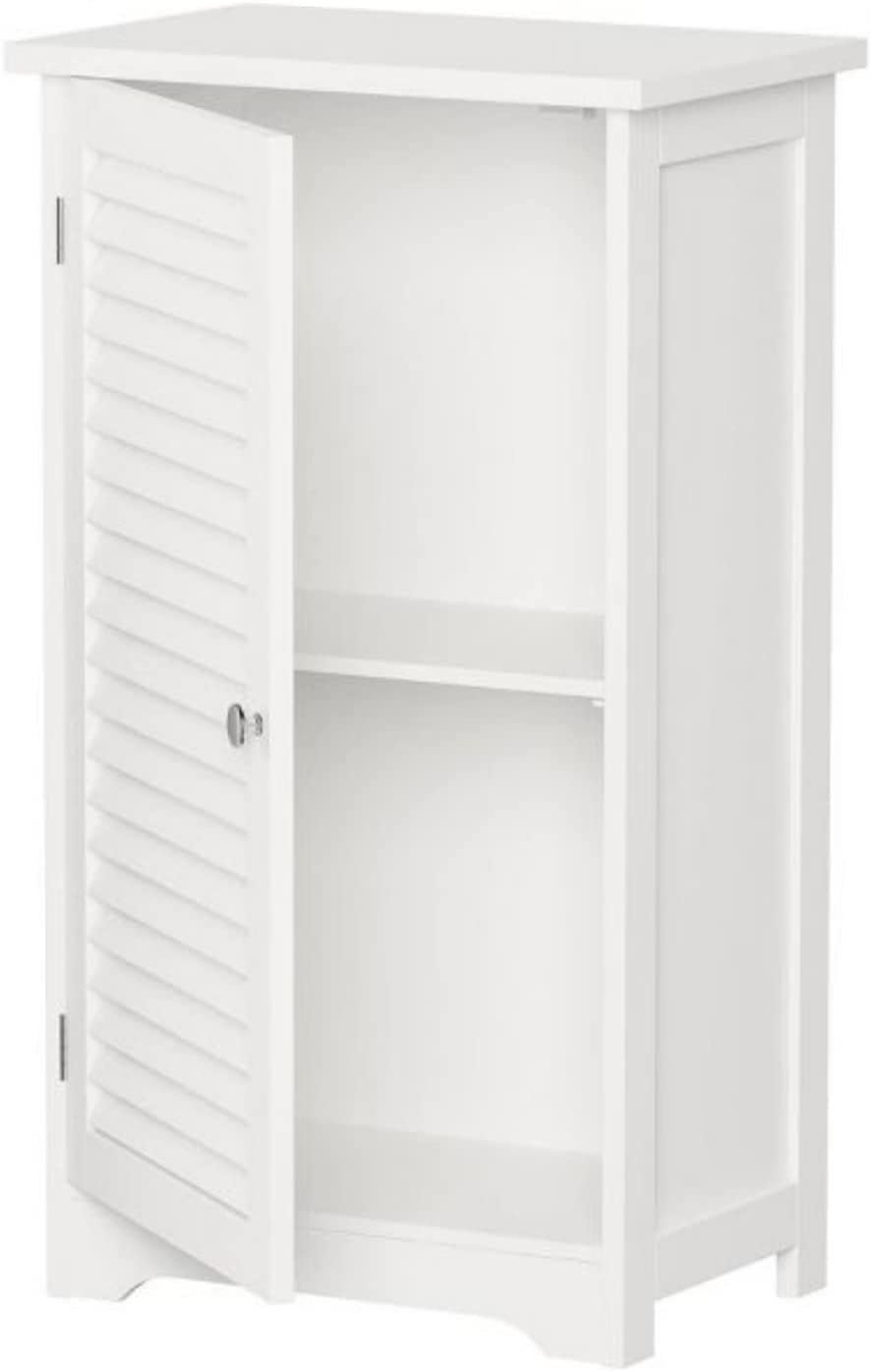 White Wooden Free Floor Standing Bathroom Home Office Linen Cabinet With Shutter Door HYGRAD BUILT TO SURVIVE