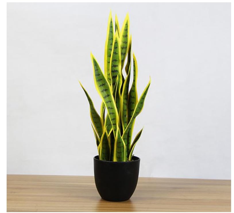 HYGRAD BUILT TO SURVIVE Tall Green Indoor Outdoor Artificial Faux Fake Decorative Home Office Exotic Tropical Plant (Snake Plant sansevieria 90cm) HYGRAD BUILT TO SURVIVE