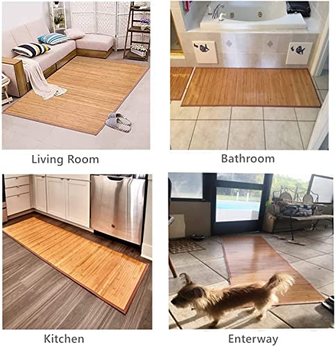 HYGRAD BUILT TO SURVIVE Bamboo Wood Floor Mat Rug Carpet For Home Bathroom Livingroom Indoors Outdoors In Different Sizes (24 (L) x 72 (W) inches) HYGRAD BUILT TO SURVIVE