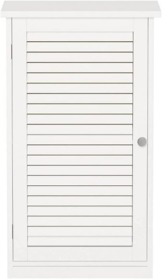 White Wooden Free Floor Standing Bathroom Home Office Linen Cabinet With Shutter Door HYGRAD BUILT TO SURVIVE