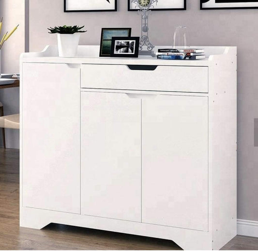 White Shoe Storage Cabinet Unit Cupboard Hallway Furniture Living Room Shoe Rack HYGRAD® Generic