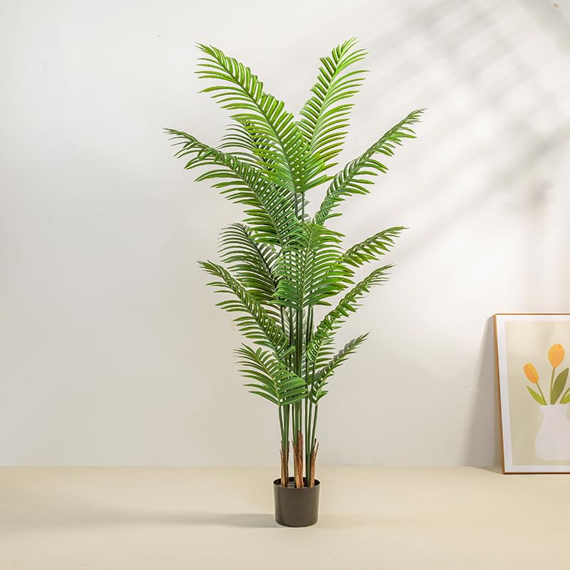 HYGRAD BUILT TO SURVIVE Tall Green Indoor Outdoor Artificial Faux Fake Decorative Home Office Exotic Tropical Plant (Areca Palm 160cm) HYGRAD BUILT TO SURVIVE