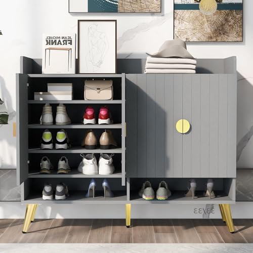 HYGRAD BUILT TO SURVIVE Shoe Cabinet Hallway Shoe Storage Rack Cupboard Organiser Shelf Stand Holder Storage Unit Hall Cabinet Sonoma Engineered Wood (Grey) HYGRAD BUILT TO SURVIVE