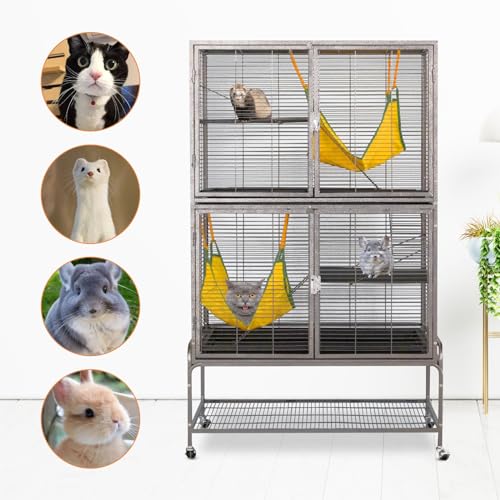 Large Double Story Levels Metal Portable Rolling Pet Ferret Cat Chincilla Rat Small Animal Playpen Cage HYGRAD BUILT TO SURVIVE