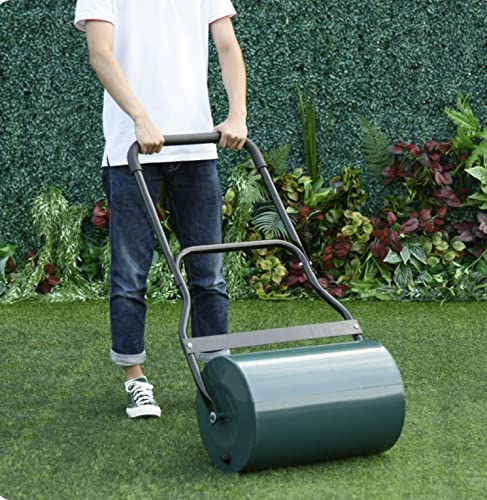 HYGRAD BUILT TO SURVIVE 65L Heavy Duty Garden Lawn Roller Sand Water Filled Barrel Metal Drum For Grass Seed with Removable Drain Plug, Scraper Bar, Heavy Duty Metal Lawn Push Rolling Tool Leveller HYGRAD BUILT TO SURVIVE