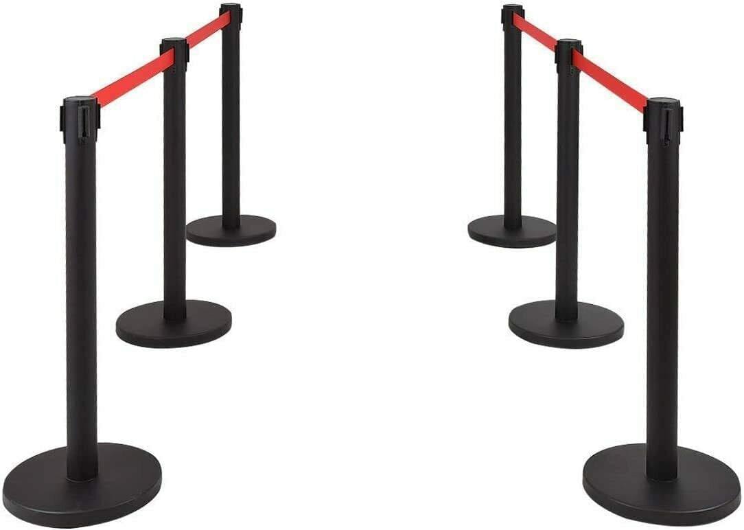 2 x Barriers Queue Posts Stanchion With 3M Retractable Safety Rope In 3 Colours HYGRAD BUILT TO SURVIVE