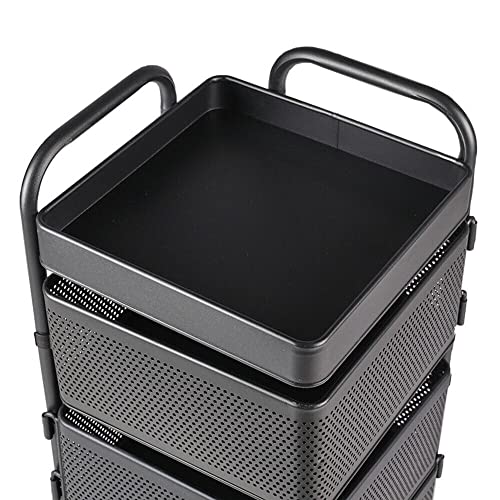 HYGRAD BUILT TO SURVIVE 3, 4, 5 Tier Rolling Multi-purpose Metal Rotating Detachable Mesh Potato/Fruits/Vegetable Storage Baskets Shelf Organizer Tidy Kitchen Rack With Wheels (3 Tier) HYGRAD BUILT TO SURVIVE