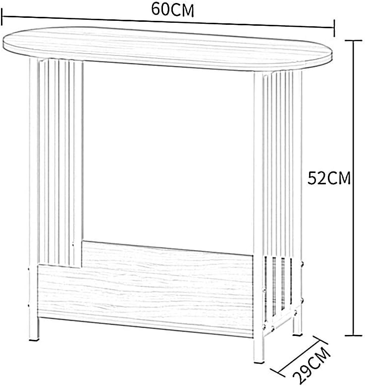 HYGRAD BUILT TO SURVIVE 2 Tier Narrow Wooden Bedside Sofa End Side Oval Top Table For Living Bed Room Furniture In White Colour HYGRAD BUILT TO SURVIVE