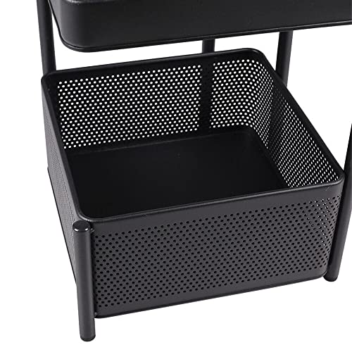 HYGRAD BUILT TO SURVIVE 3, 4, 5 Tier Rolling Multi-purpose Metal Rotating Detachable Mesh Potato/Fruits/Vegetable Storage Baskets Shelf Organizer Tidy Kitchen Rack With Wheels (3 Tier) HYGRAD BUILT TO SURVIVE