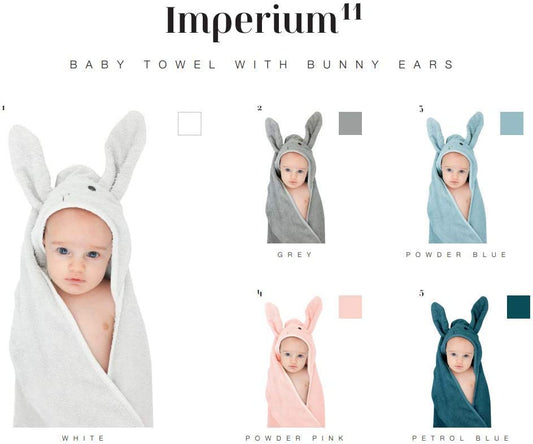 Imperium 11 100% Soft Cotton Hooded Bunny Rabbit Unisex Baby Kids Childern Towel Wrap up in 5 Colours HYGRAD BUILT TO SURVIVE