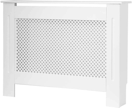 HYGRAD BUILT TO SURVIVE Chic Free Standing White Wooden MDF Radiator Heater Cover Grill Cabinet Guard Shelf Hallway Furniture HYGRAD BUILT TO SURVIVE