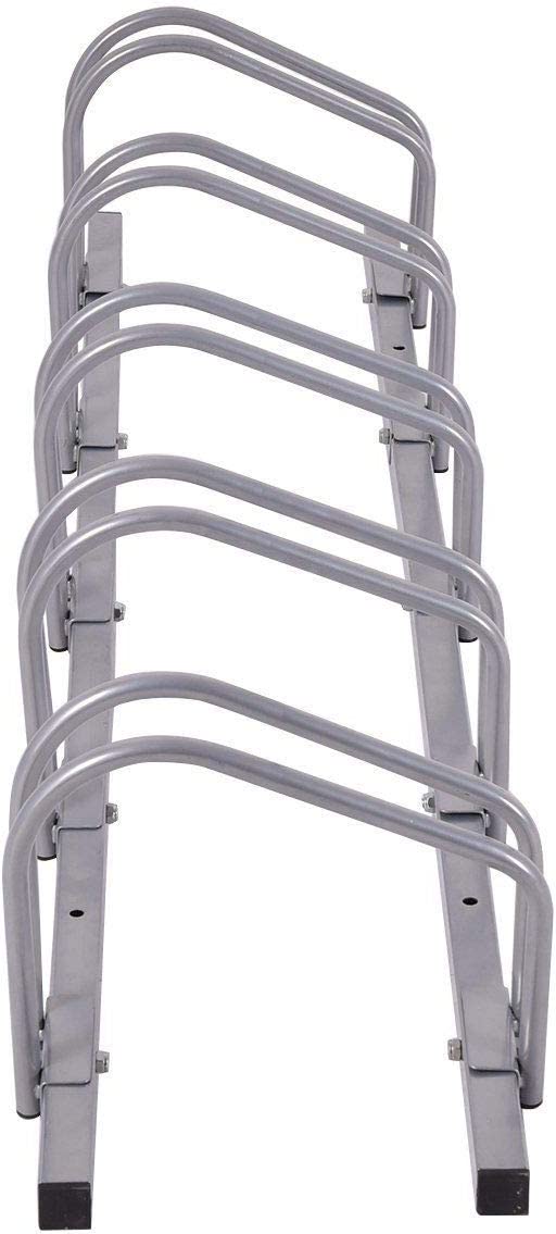 HYGRAD BUILT TO SURVIVE 2/3/4/5/6 Steel Metal Bicycle Bike Cycle Floor Wall Mount Rack Barriers Stand Holder In Silver HYGRAD BUILT TO SURVIVE