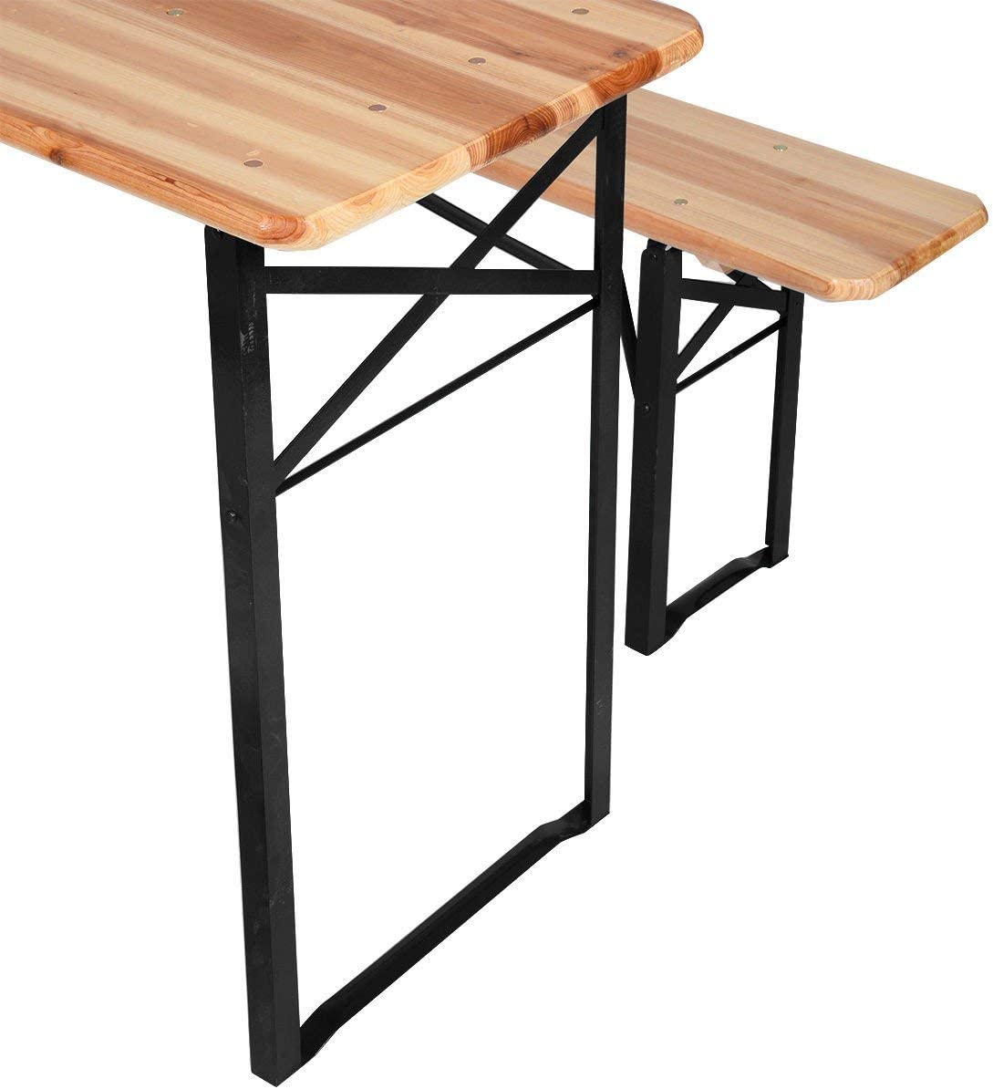 HYGRAD BUILT TO SURVIVE Large 3 Piece Wooden Folding Picnic Beer Table Bench Trestle Patio Outdoor Garden Pub 120 x 50 x 75 cms HYGRAD BUILT TO SURVIVE