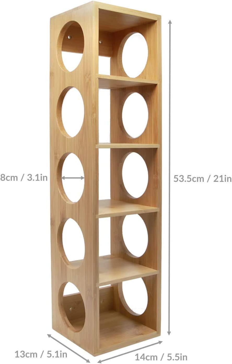 Hygrad Bamboo Stackable Wine Rack Stand Holder Wall Mountable, Free Standing or Horizontally HYGRAD BUILT TO SURVIVE