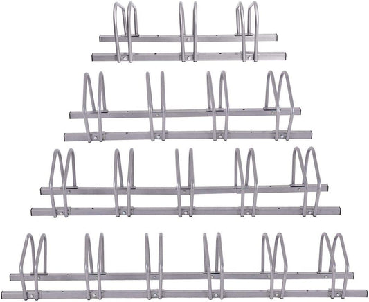 HYGRAD BUILT TO SURVIVE 2/3/4/5/6 Steel Metal Bicycle Bike Cycle Floor Wall Mount Rack Barriers Stand Holder In Silver HYGRAD BUILT TO SURVIVE