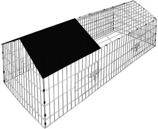 HYGRAD BUILT TO SURVIVE Rabbit Run Playpen Rectangular with Pitched Roof 5 Ft 10 In Long x 2 Ft 5 In Wide with Protective Cover Pet Animal Play Pen Guinea Pig Pen, Dog Puppy Cage Ferret Play Pen HYGRAD BUILT TO SURVIVE