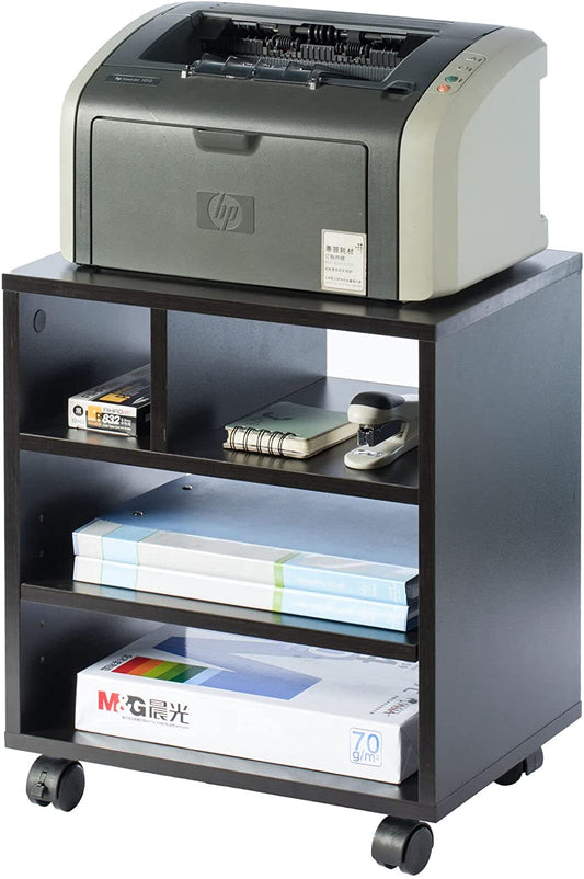 Black Portable Wooden Rolling Side End Corner Printer Table Desk For Home Office Study HYGRAD BUILT TO SURVIVE