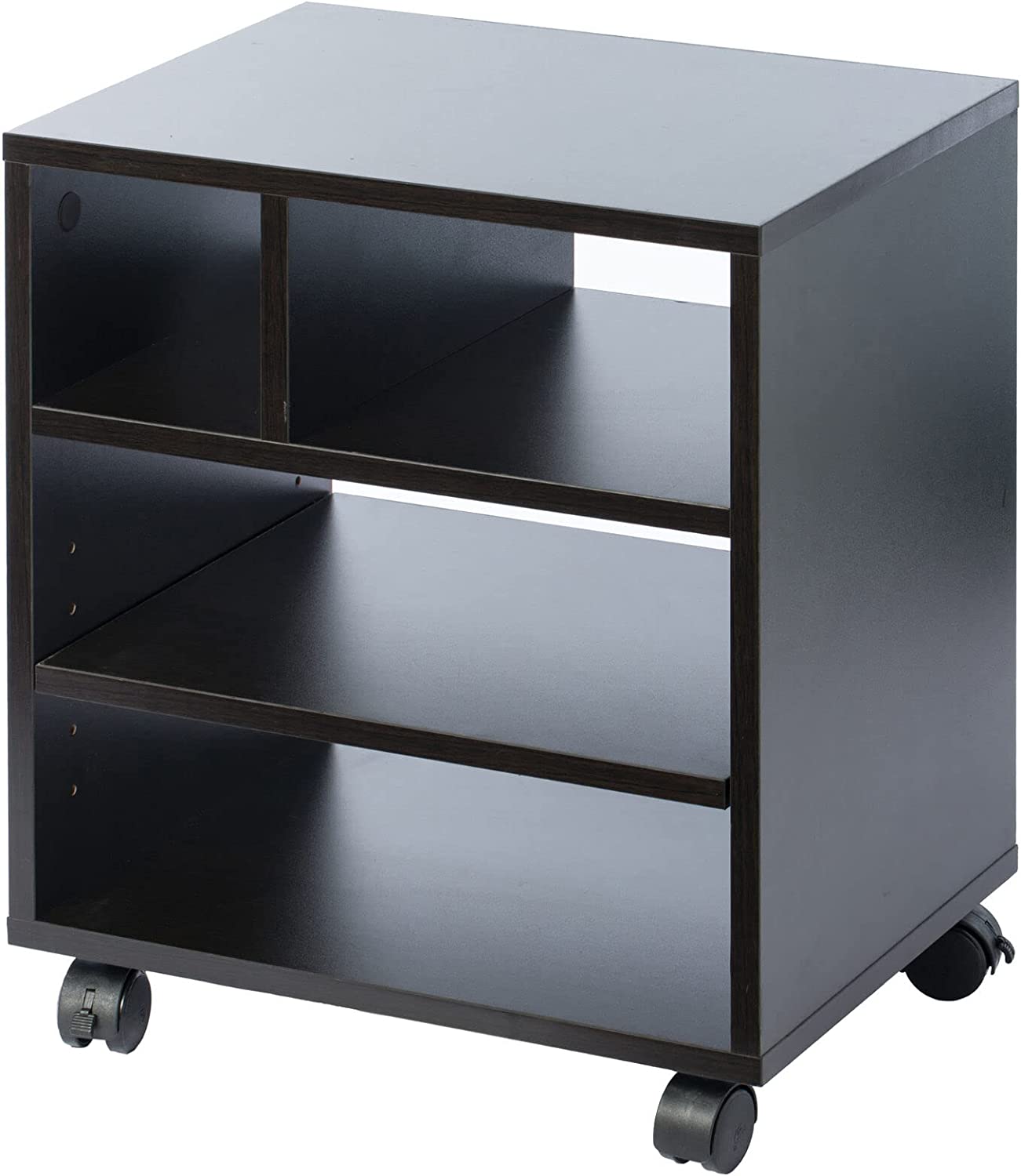 Black Portable Wooden Rolling Side End Corner Printer Table Desk For ...