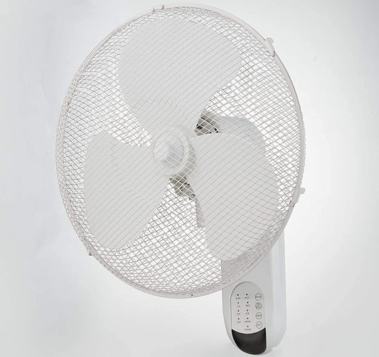 White Oscillating 3 Speed 16" Wall Mounted Ideal for Home and Office 40W Pedestal Fan with Remote Control Hygrad Built to Survive