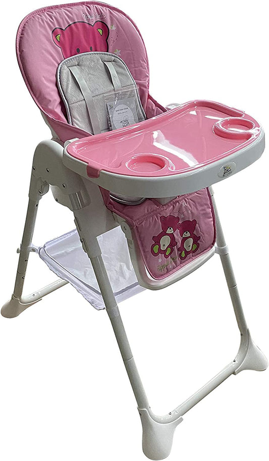 Folding Adjustable 3 in 1 Baby Toddler Infant Reclining High Chair Feeding Table Tray with Padded Seat (Pink) HYGRAD BUILT TO SURVIVE