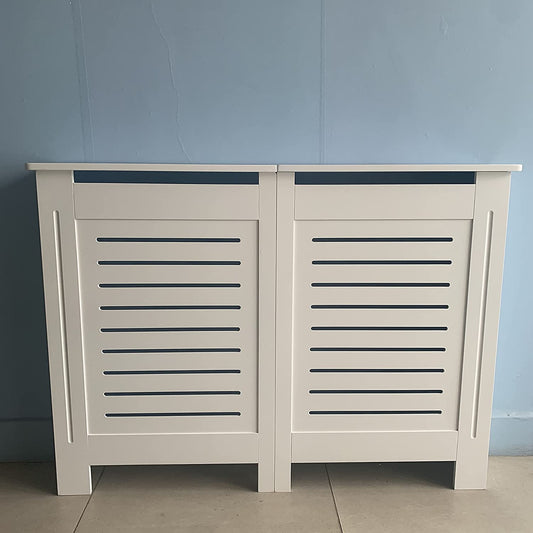 White Wooden Horizontal Slanted Radiator Cover Grill Cabinet Panel Shelf Hallway Furniture In 3 Sizes HYGRAD BUILT TO SURVIVE