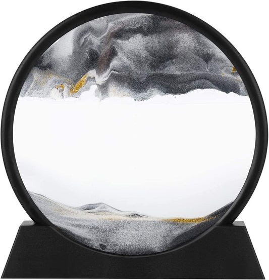 12" Inches 3D Round Glass Moving Flowing Sand Art Display Sandscape Motion Xmas Gift HYGRAD BUILT TO SURVIVE