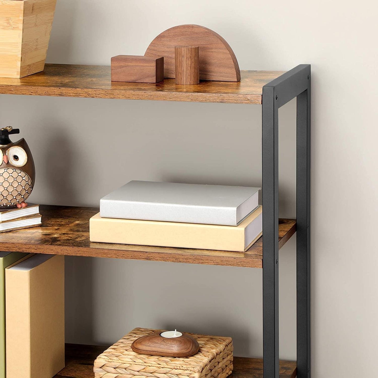 3 Tier Wooden Steel Industrial Style Book Shelf Cabinet Case Display Rack Unit 2 Door HYGRAD BUILT TO SURVIVE