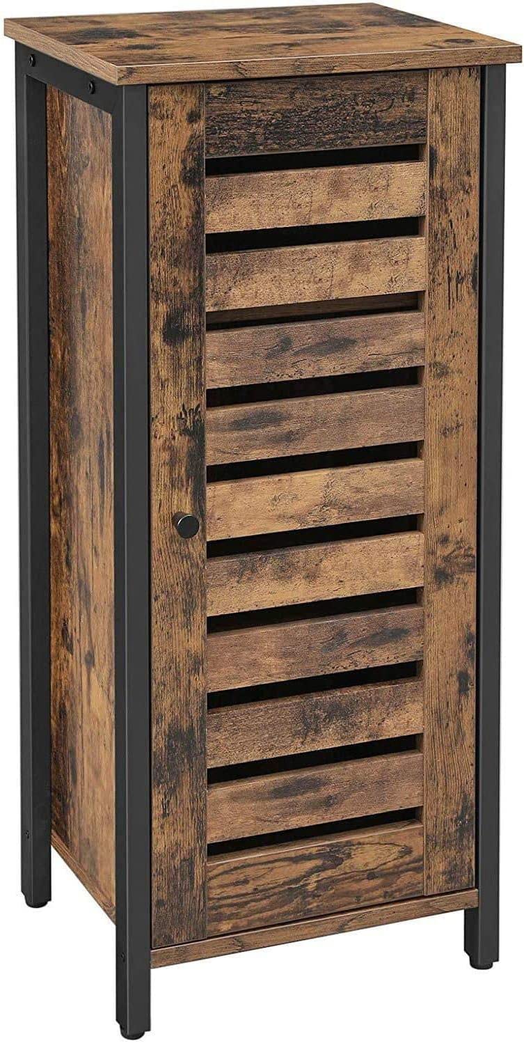 Industrial Style Wood/Steel Nightstand Bedside End Table Bathroom Cabinet Shoe Rack With Shutter Door HYGRAD BUILT TO SURVIVE