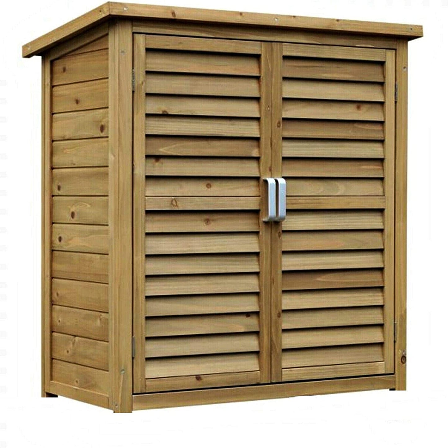 HYGRAD All Weather Wooden Outdoor Garden Lawn Cabinet Tool Shed Shelf Cupboard Storage In 2 Sizes (Large: 87 x 46.5 x 96cm) Generic