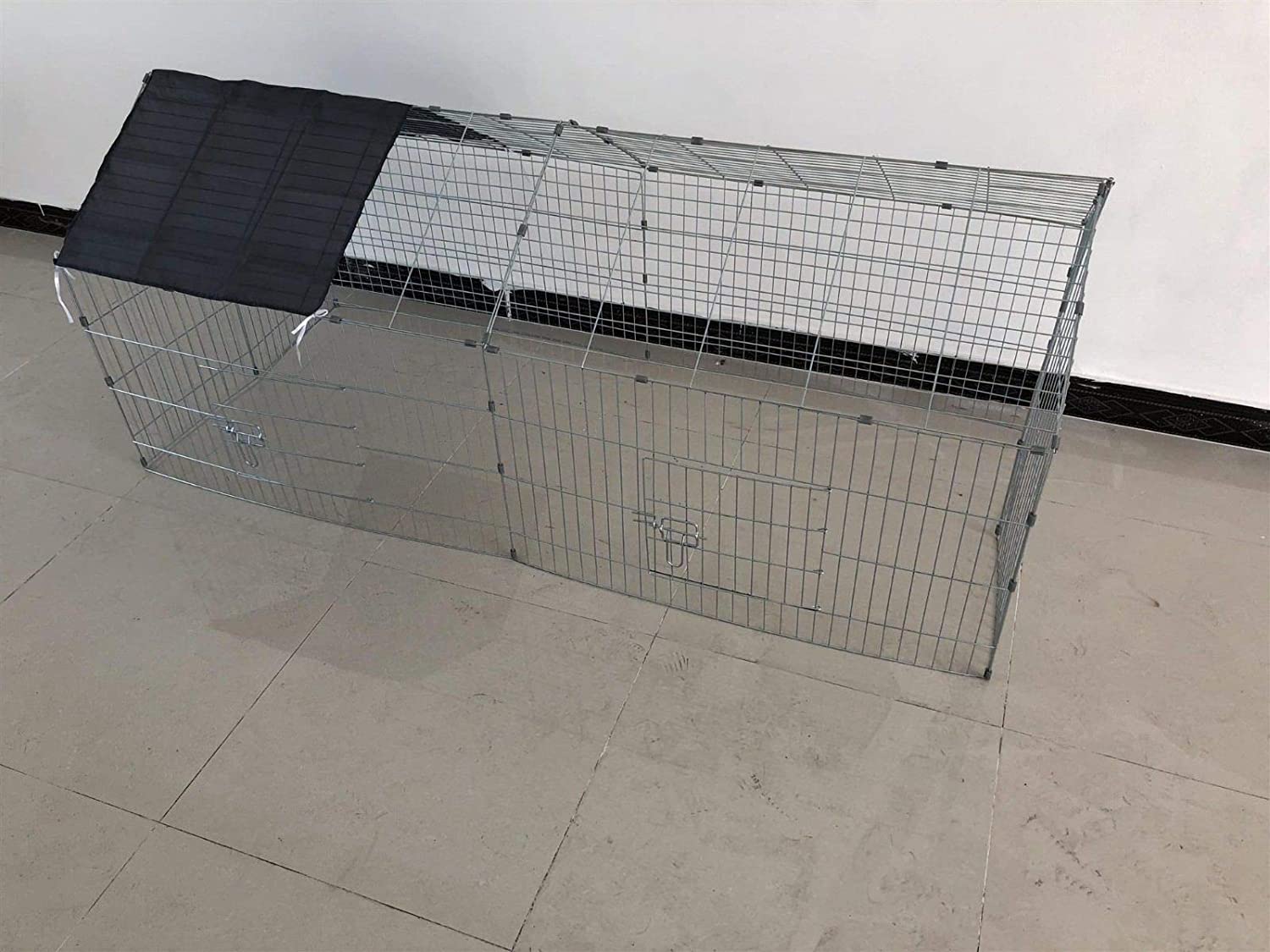 HYGRAD BUILT TO SURVIVE Rabbit Run Playpen Rectangular with Pitched Roof 5 Ft 10 In Long x 2 Ft 5 In Wide with Protective Cover Pet Animal Play Pen Guinea Pig Pen, Dog Puppy Cage Ferret Play Pen HYGRAD BUILT TO SURVIVE