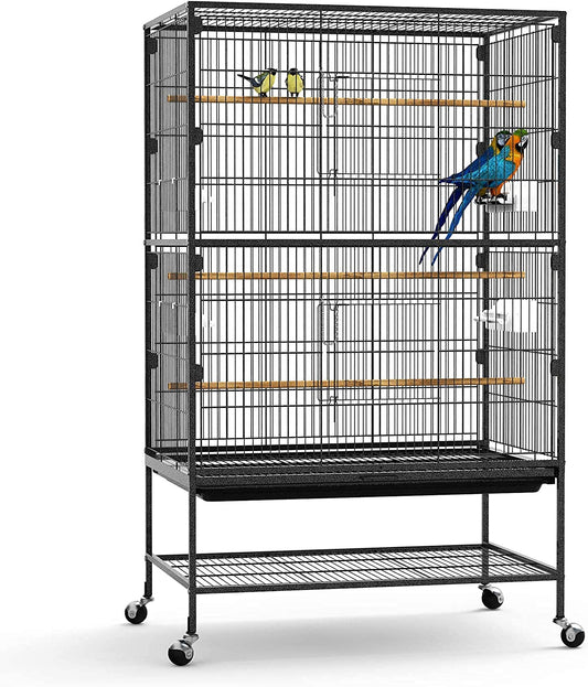 Large 132cm Rolling Portable Metal Bird Cage With Wheels & Tray For Cockatoo Parrot Budgies Canary HYGRAD BUILT TO SURVIVE