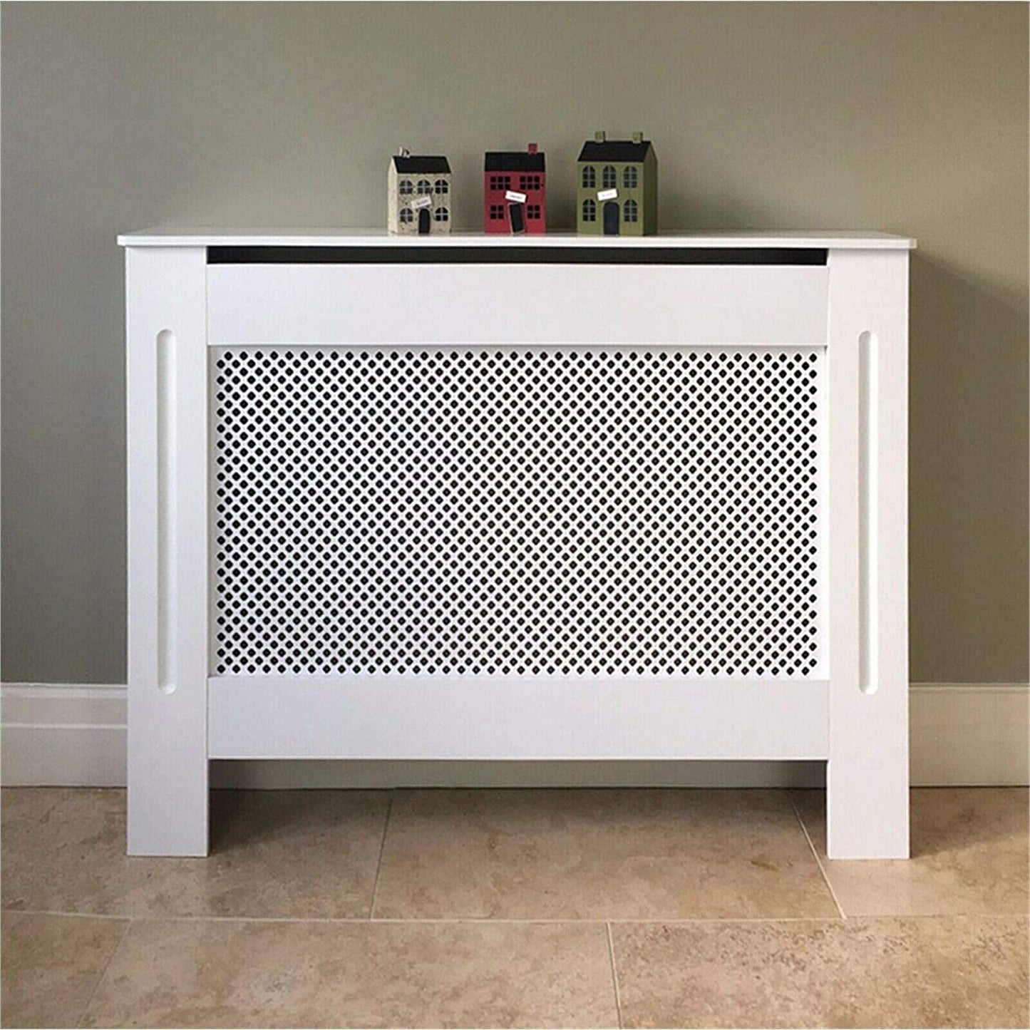 HYGRAD BUILT TO SURVIVE Chic Free Standing White Wooden MDF Radiator Heater Cover Grill Cabinet Guard Shelf Hallway Furniture HYGRAD BUILT TO SURVIVE