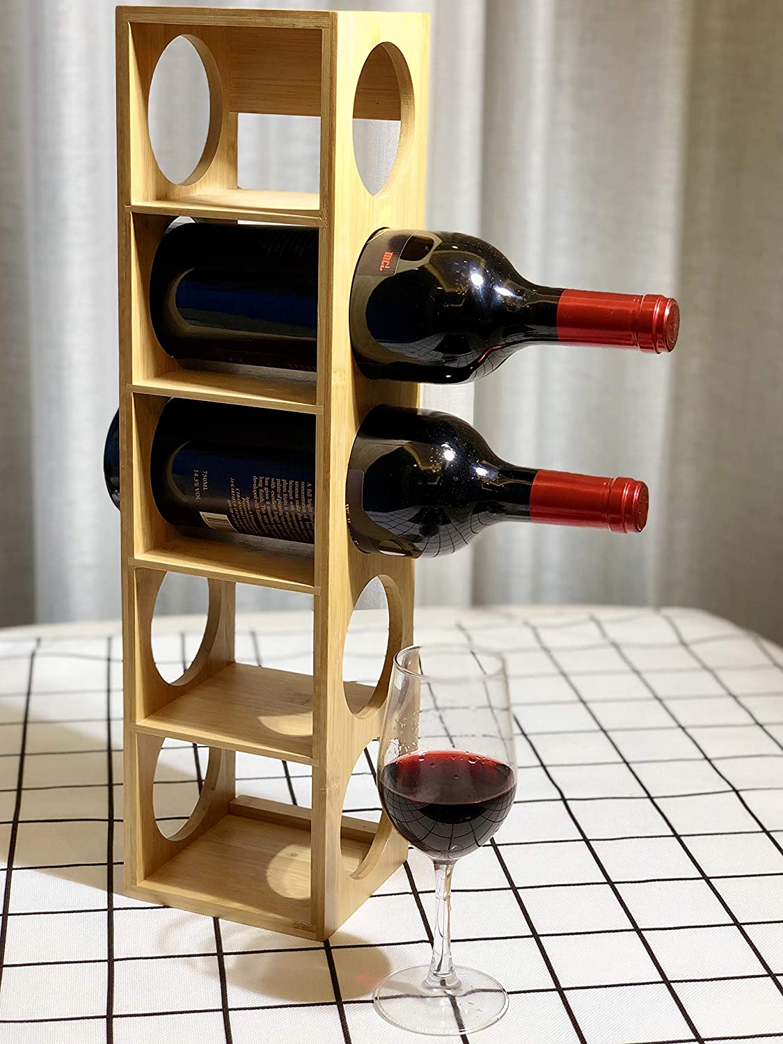 Hygrad Bamboo Stackable Wine Rack Stand Holder Wall Mountable, Free Standing or Horizontally HYGRAD BUILT TO SURVIVE