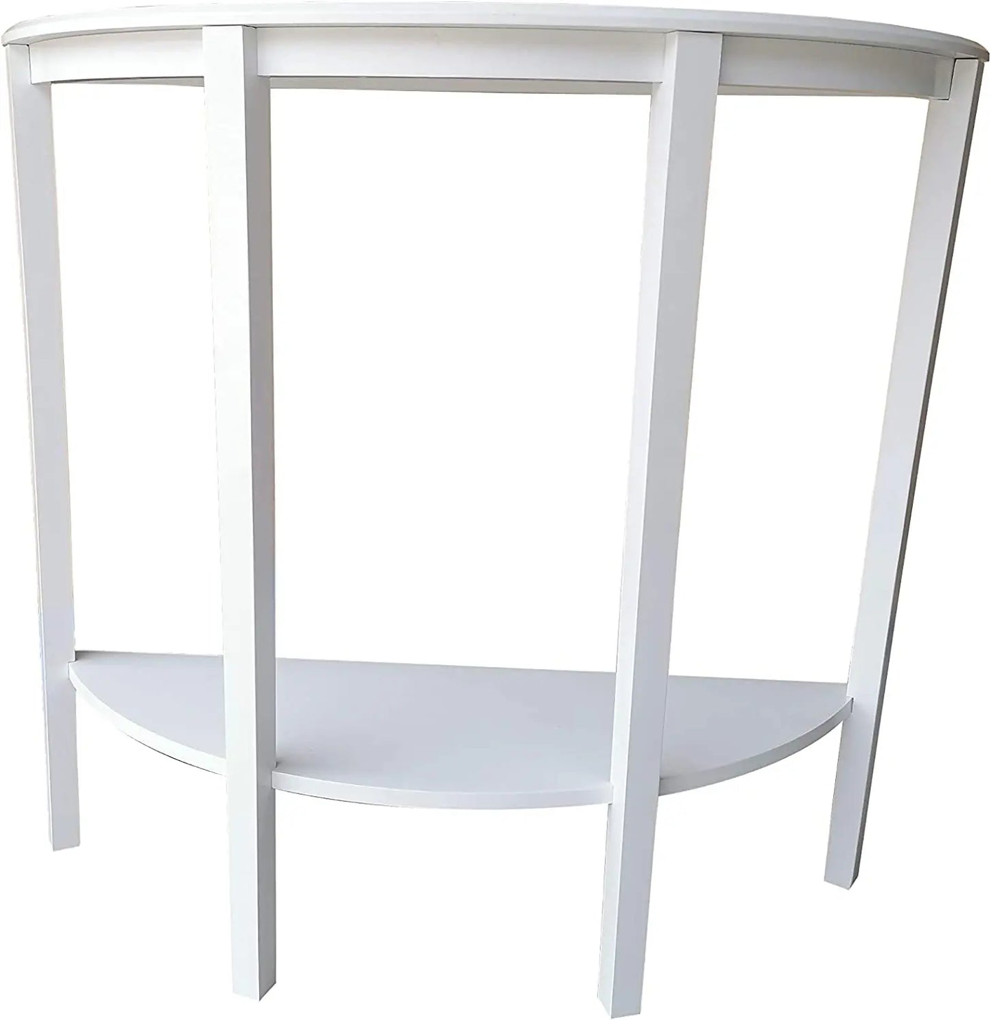 HYGRAD BUILT TO SURVIVE Half Moon Console Table Hallway 1 Shelf Storage Furniture Unit Table White/Grey HYGRAD BUILT TO SURVIVE