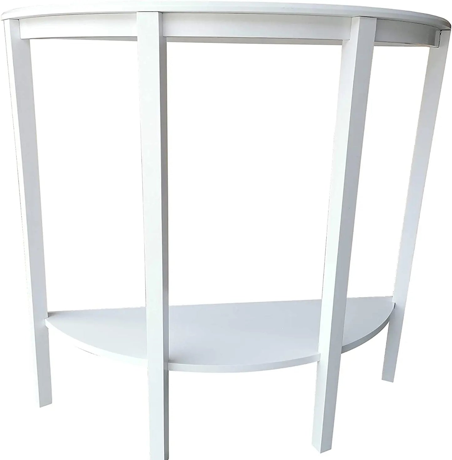 HYGRAD BUILT TO SURVIVE Half Moon Console Table Hallway 1 Shelf Storage Furniture Unit Table White/Grey HYGRAD BUILT TO SURVIVE